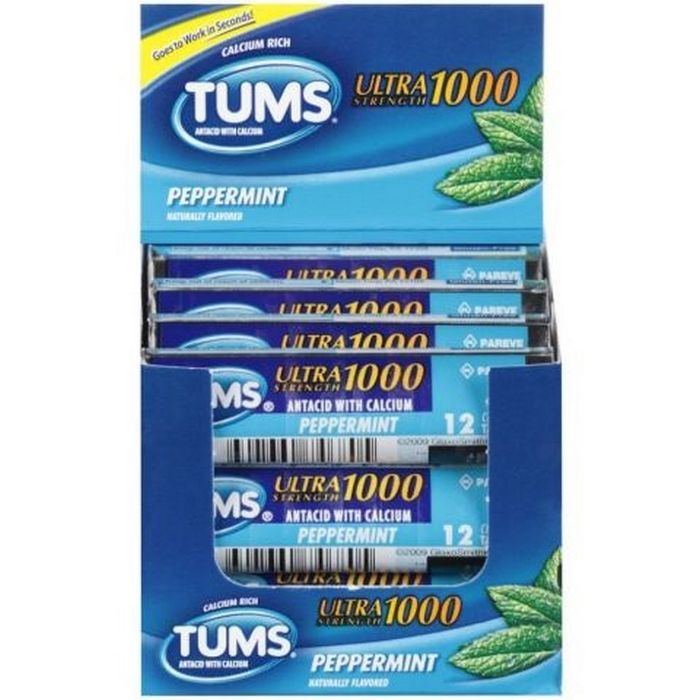 TUMS SINGLES box/12 Peppermint Ultra-strength