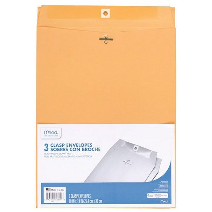 MEAD CLASP ENVELOPE 10x13inch 3 Count