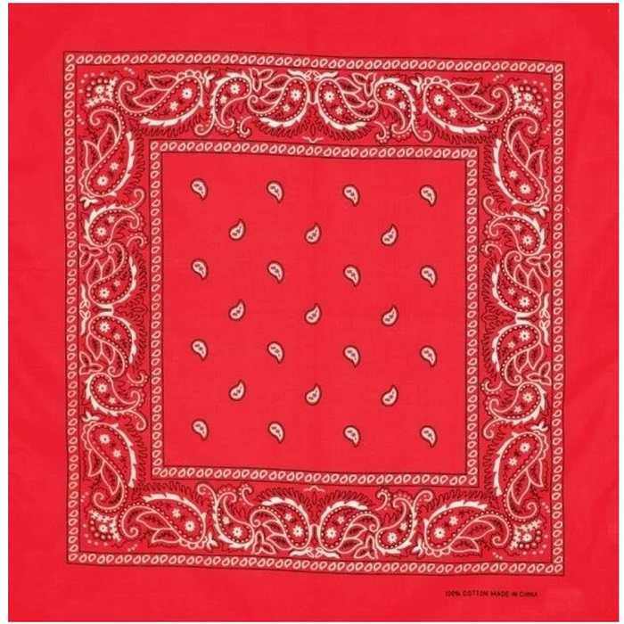 BANDANA LARGE 27inch Red Polyester