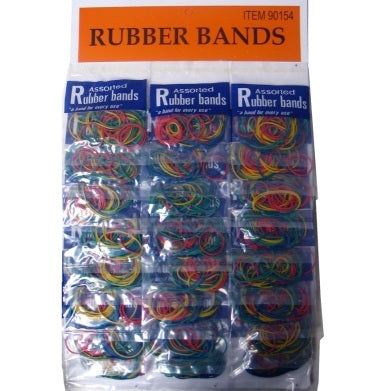 Rubber Band assortd card of 24 bags