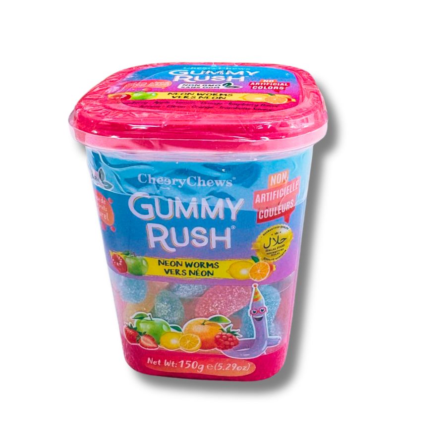 GUMMY RUSH neon worms 150g/5.3oz