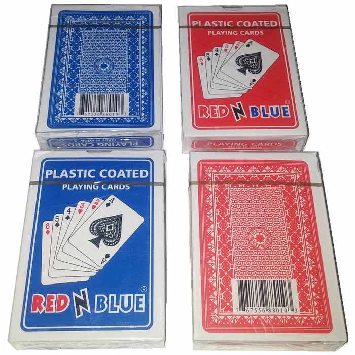 RED N BLUE singles Plastc coat Playing Cards