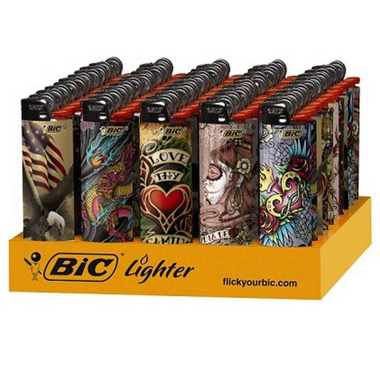 BIC TATTOO Lighters Display of 50Â