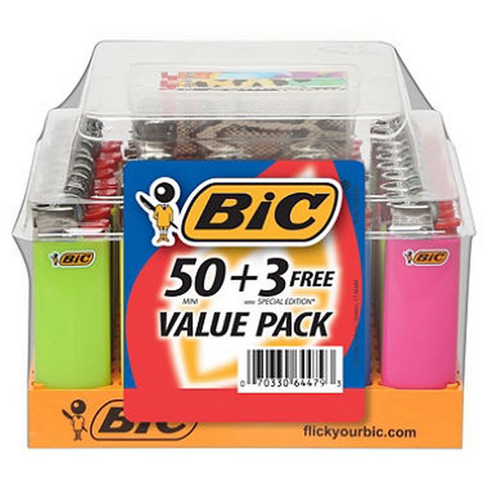 BIC Lighters Counter Display of 50+3FREE