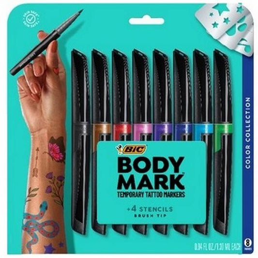 BIC BODYMARK 8pk Temp Color Tattoo Pens
