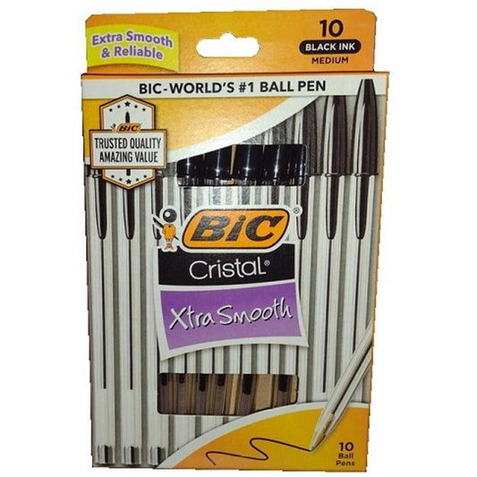 BIC CRISTAL PEN Black Medium Box of 10
