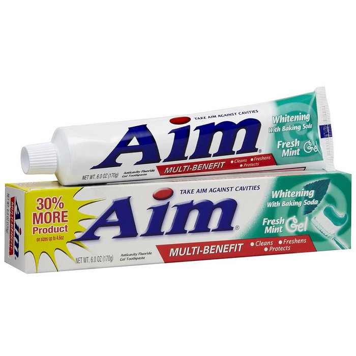 AIM TOOTHPASTE 5.5oz Fresh Whitening Mint gel