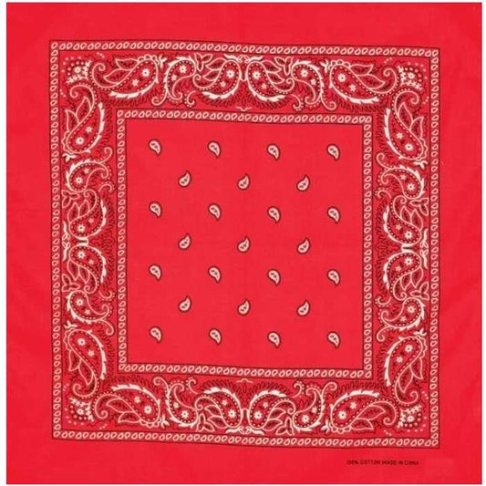 BANDANA LARGE 27inch Red Polyester