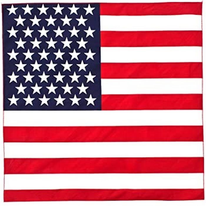BANDANA 21inch American Flag 100% Cotton