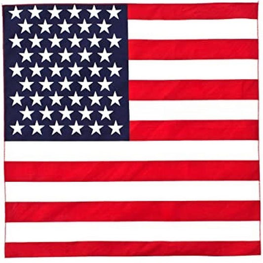 BANDANA 21inch American Flag 100% Cotton