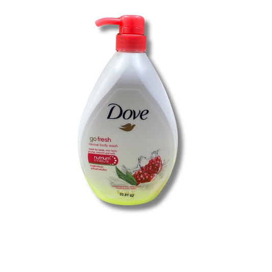 DOVE go fresh revive BODY WASH 33.8Oz/1Liter W/Pump Pomegranate & Lemon Verbena Scent