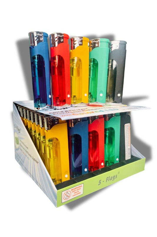 ELECTRONIC REFILLABLE LIGHTER-5 FLAGS 50 CT