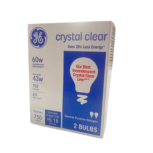 GE CRYSTAL CLEAR BULBS 60w 2s/6s