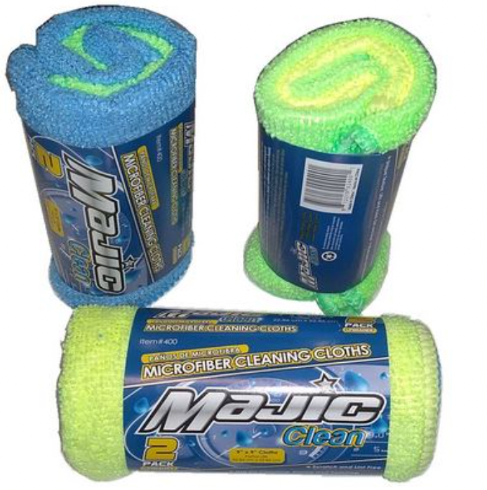 MAJIC Microfiber 2pk Cleaning Cloths 9in x 9in