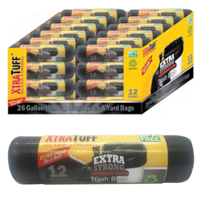 TRASH BAG ROLL 26 GAL 12ct