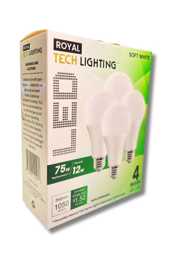 ROYAL TECH LIGHTING SOFT WHITE 75w 12/4PCS
