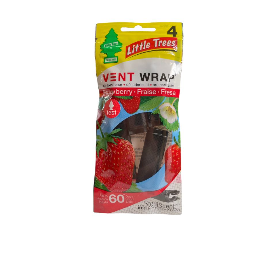 CAR FRESHENER 4-pak Vent Wrap Strawberry