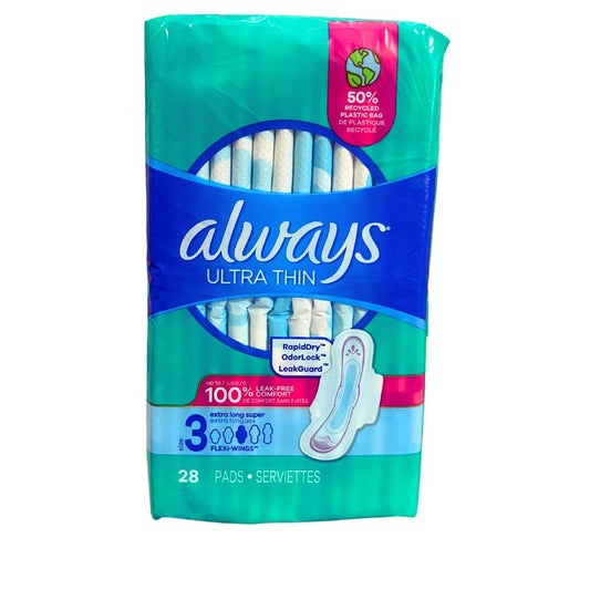 ALWAYS Ultra Thin size 3 with wings 3 packs of 28ct