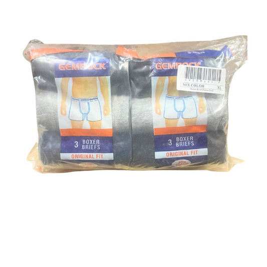 Men's 100% cotton Boxer Briefs Black, Heather Grey